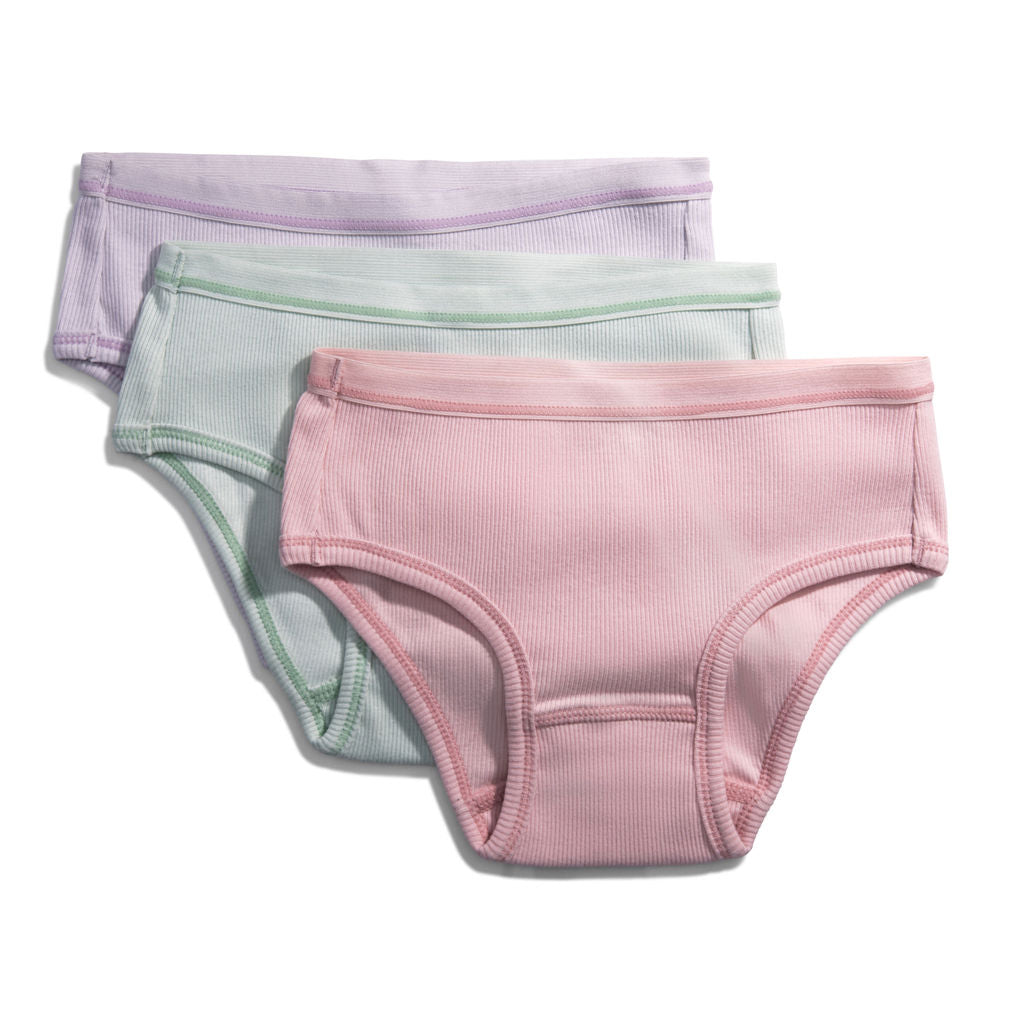 Girls Pastel Ribbed Briefs – Feathers USA