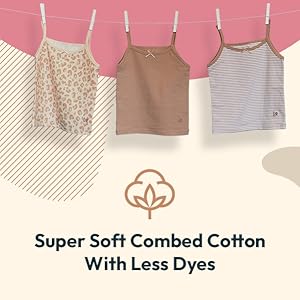 Feathers Girls and Toddler Undershirts - Kids Camisoles - Super Soft Cotton
