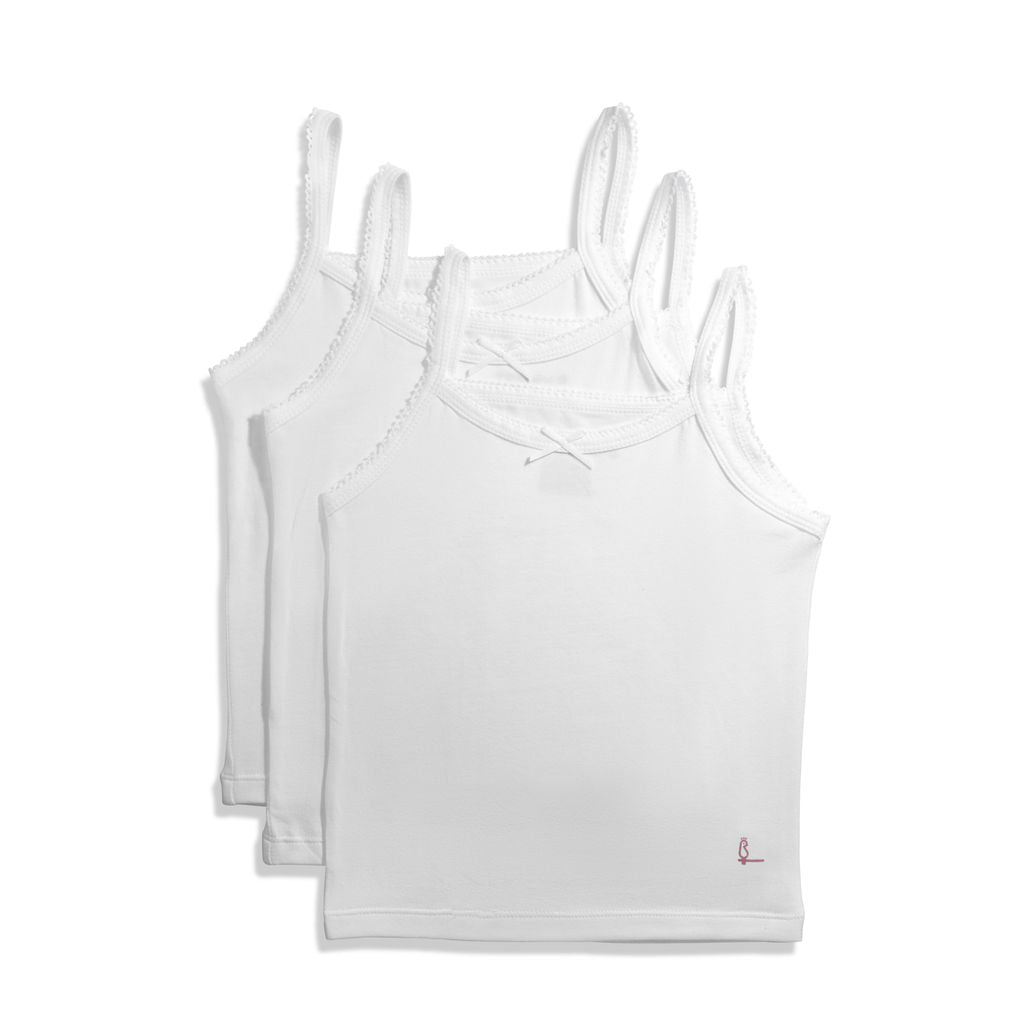 Feathers Girls Solid White Tagless Cami Super Soft
